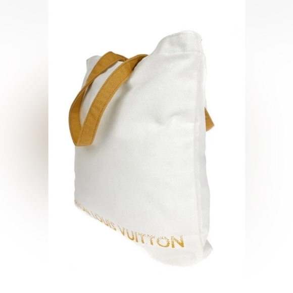 NEW~ Louis Vuitton ~ Fondation~ Cream & Tan Canvas Tote Bag ~ From Paris France - Picture 10 of 13